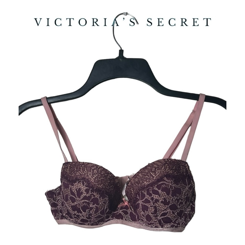 1490. VICTORIA’S SECRET DREAM ANGELS LIGHTLY PADDED DEMI BRA SIZE‎ 32C MAROON